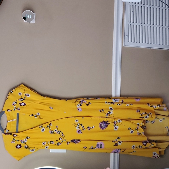 Free People Lost in You Golden Yellow Floral Print Midi Dress Size XS - Picture 4 of 10